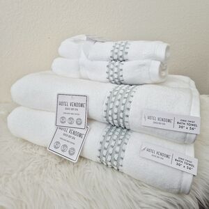 Hotel Vendome 4pc Towel Sets Quick Dry Spa 100% Zero twist cotton Bath & Hand